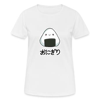 Onigiri + Japanische Schriftzeichen - Frauen T-Shirt atmungsaktiv - Weiß - Vorne - AI Model Female 172 dark (172cm)