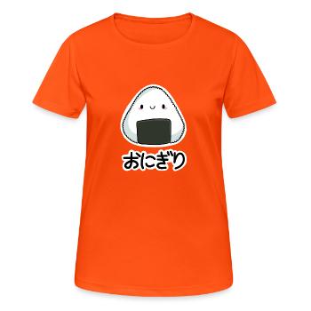 Onigiri + caractères japonais - T-shirt respirant Femme - orange néon - Devant - AI Model Female 172 dark (172cm)