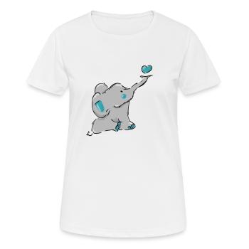 Doux éléphant - T-shirt respirant Femme - blanc - Devant - AI Model Female 172 dark (172cm)