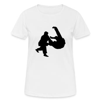 judo prise - T-shirt respirant Femme - blanc - Devant - AI Model Female 172 dark (172cm)