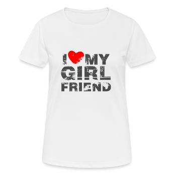 J'aime mon amie Saint Valentin - T-shirt respirant Femme - blanc - Devant - AI Model Female 172 dark (172cm)