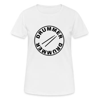 Drummer - rund - Frauen T-Shirt atmungsaktiv - Weiß - Vorne - AI Model Female 172 dark (172cm)
