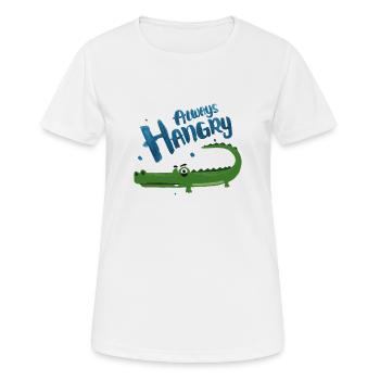 Always Hangry - Frauen T-Shirt atmungsaktiv - Weiß - Vorne - AI Model Female 172 dark (172cm)