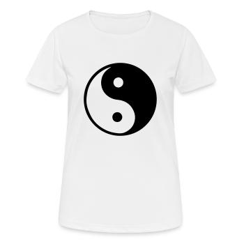 ying und yang - Frauen T-Shirt atmungsaktiv - Weiß - Vorne - AI Model Female 172 dark (172cm)