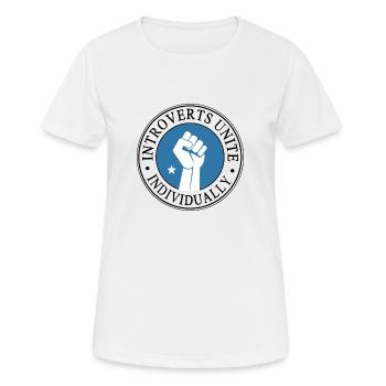 introverts unite - Women's Breathable T-Shirt - white - Front - AI Model Female 172 dark (172cm)