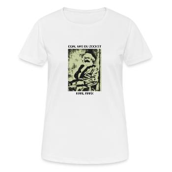 EGAL WAS DU ZOCKST KARL MARX (poster) - Frauen T-Shirt atmungsaktiv - Weiß - Vorne - AI Model Female 172 dark (172cm)