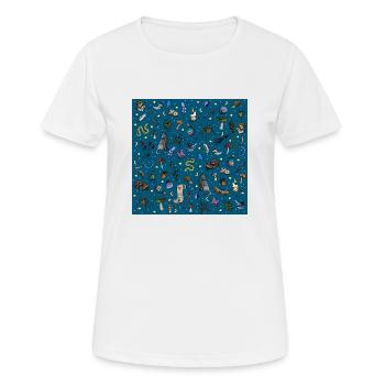 Witch Item Collage Design - handgezeichnete Grafik - Frauen T-Shirt atmungsaktiv - Weiß - Vorne - AI Model Female 172 dark (172cm)
