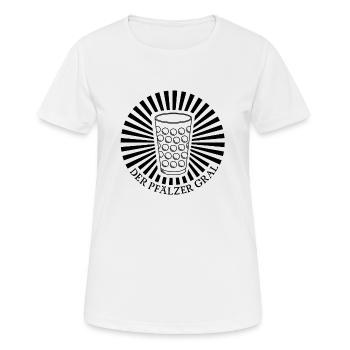 der pfälzer gral - Frauen T-Shirt atmungsaktiv - Weiß - Vorne - AI Model Female 172 dark (172cm)