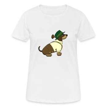 bavarian teckel sit - T-shirt respirant Femme - blanc - Devant - AI Model Female 172 dark (172cm)