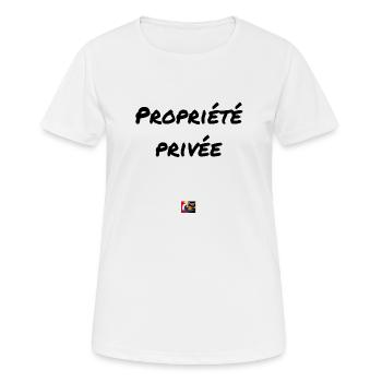 Private Property - Wortspiele Francois Ville - Frauen T-Shirt atmungsaktiv - Weiß - Vorne - AI Model Female 172 dark (172cm)