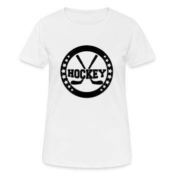 hockey - Frauen T-Shirt atmungsaktiv - Weiß - Vorne - AI Model Female 172 dark (172cm)