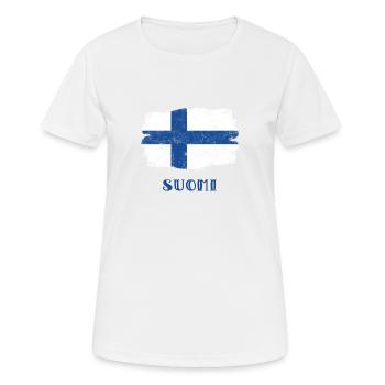 Finnland, Suomi - Frauen T-Shirt atmungsaktiv - Weiß - Vorne - AI Model Female 172 dark (172cm)
