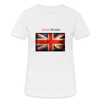 drapeau anglais avec la Grande-Bretagne - T-shirt respirant Femme - blanc - Devant - AI Model Female 172 dark (172cm)