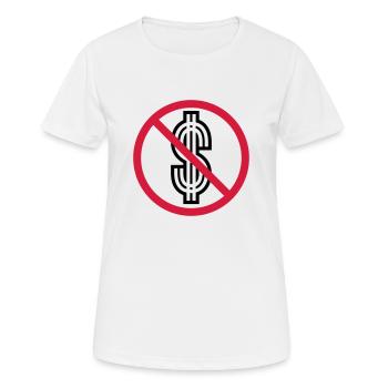 aucun signe dollar interdit symbole signe argent - T-shirt respirant Femme - blanc - Devant - AI Model Female 172 dark (172cm)