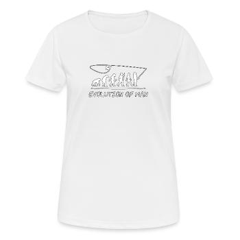 Evolution de la pêche homme - T-shirt respirant Femme - blanc - Devant - AI Model Female 172 dark (172cm)