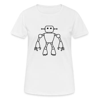 Robot Man - Frauen T-Shirt atmungsaktiv - Weiß - Vorne - AI Model Female 172 dark (172cm)