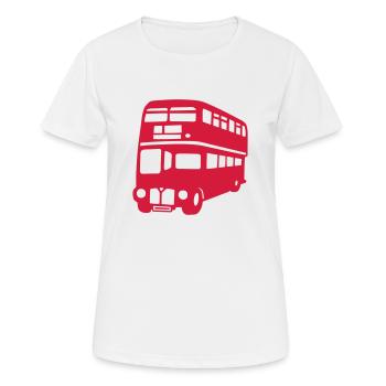 bus anglais Londres bus à l'impériale - T-shirt respirant Femme - blanc - Devant - AI Model Female 172 dark (172cm)