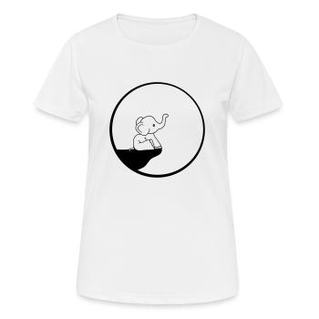 falaise éléphant lune nuit cercle rond séance sweet - T-shirt respirant Femme - blanc - Devant - AI Model Female 172 dark (172cm)
