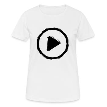 play dreieck stop taste pause musik buttons kreise - Frauen T-Shirt atmungsaktiv - Weiß - Vorne - AI Model Female 172 dark (172cm)
