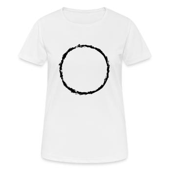 duenner ring risse rund kreis rund streifen linie - Frauen T-Shirt atmungsaktiv - Weiß - Vorne - AI Model Female 172 dark (172cm)