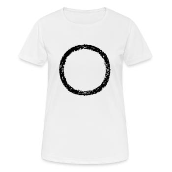 rund kreis ring rund streifen linie balken unterst - Frauen T-Shirt atmungsaktiv - Weiß - Vorne - AI Model Female 172 dark (172cm)