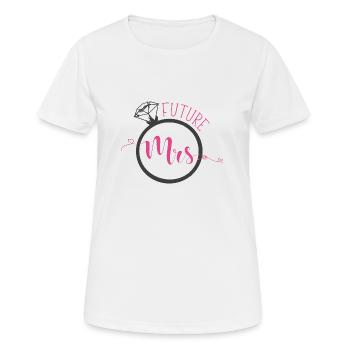 Mariée, fiançailles, partie de poule, mariage - T-shirt respirant Femme - blanc - Devant - AI Model Female 172 dark (172cm)
