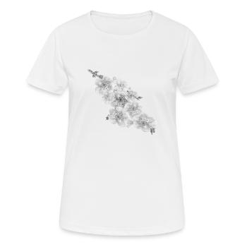 Cherry blossom - Women's Breathable T-Shirt - white - Front - AI Model Female 172 dark (172cm)