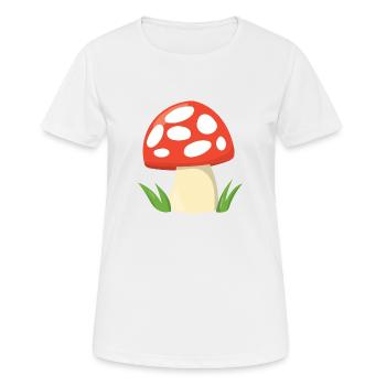 Pilz - Frauen T-Shirt atmungsaktiv - Weiß - Vorne - AI Model Female 172 dark (172cm)