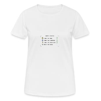 Quest Status - Frauen T-Shirt atmungsaktiv - Weiß - Vorne - AI Model Female 172 dark (172cm)
