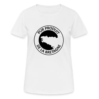 Pur Produit de la Bretagne - T-shirt respirant Femme - blanc - Devant - AI Model Female 172 dark (172cm)