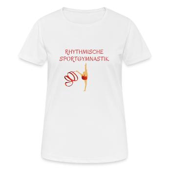 RSG Rhythmische Sportgymnastik BAND - Frauen T-Shirt atmungsaktiv - Weiß - Vorne - AI Model Female 172 dark (172cm)