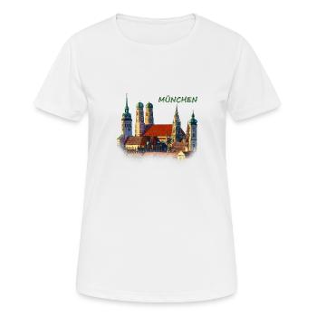 München Frauenkirche - Frauen T-Shirt atmungsaktiv - Weiß - Vorne - AI Model Female 172 dark (172cm)