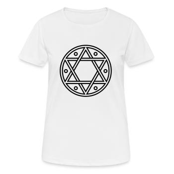 Israel Stern Davidstern Hexagramm Judentum Symbol - Frauen T-Shirt atmungsaktiv - Weiß - Vorne - AI Model Female 172 dark (172cm)