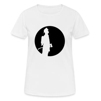 Silhouette Firefighter - Frauen T-Shirt atmungsaktiv - Weiß - Vorne - AI Model Female 172 dark (172cm)