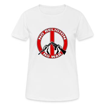 No religion no war - T-shirt respirant Femme - blanc - Devant - AI Model Female 172 dark (172cm)