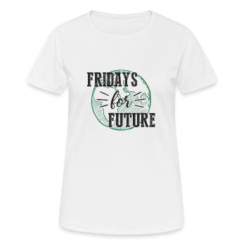 Fridays for Future - Frauen T-Shirt atmungsaktiv - Weiß - Vorne - AI Model Female 172 dark (172cm)
