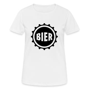Bier Beer Bierdeckel Flaschenbier Kronkorken Durst - Frauen T-Shirt atmungsaktiv - Weiß - Vorne - AI Model Female 172 dark (172cm)