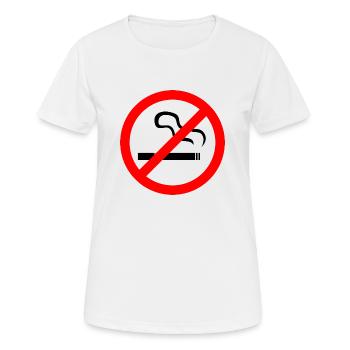 Rauchen verboten - Frauen T-Shirt atmungsaktiv - Weiß - Vorne - AI Model Female 172 dark (172cm)