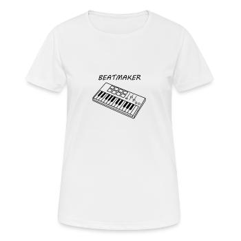 BEATMAKER - Frauen T-Shirt atmungsaktiv - Weiß - Vorne - AI Model Female 172 dark (172cm)