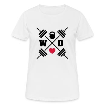 Workout Love - Frauen T-Shirt atmungsaktiv - Weiß - Vorne - AI Model Female 172 dark (172cm)