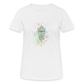 Unalome Pastell Wasserfarben Geschenk Idee - Frauen T-Shirt atmungsaktiv - Weiß - Vorne - AI Model Female 172 dark (172cm)