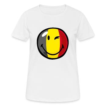 Smiley Flag Belgium - T-shirt respirant Femme - blanc - Devant - AI Model Female 172 dark (172cm)