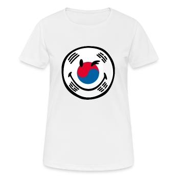 Smiley Flag South Korea - Frauen T-Shirt atmungsaktiv - Weiß - Vorne - AI Model Female 172 dark (172cm)