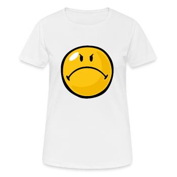 Smiley Anger Riled - Women's Breathable T-Shirt - white - Front - AI Model Female 172 dark (172cm)