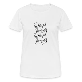 Abstrait Grafitti Print Art Hipster Face Woman - T-shirt respirant Femme - blanc - Devant - AI Model Female 172 dark (172cm)