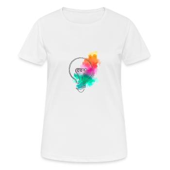The bulb with color spots - Women's Breathable T-Shirt - white - Front - AI Model Female 172 dark (172cm)