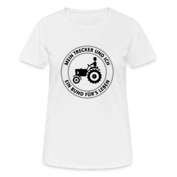 Mein Trecker Und Ich – Ein Bund Für's Leben! - Frauen T-Shirt atmungsaktiv - Weiß - Vorne - AI Model Female 172 dark (172cm)