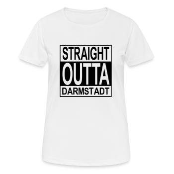 Straight outta Darmstadt - Frauen T-Shirt atmungsaktiv - Weiß - Vorne - AI Model Female 172 dark (172cm)