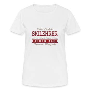 Der echte Skilehrer - Frauen T-Shirt atmungsaktiv - Weiß - Vorne - AI Model Female 172 dark (172cm)