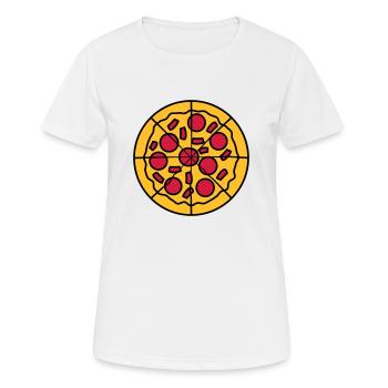 coupé morceaux morceaux pizza rond grand dessin an - T-shirt respirant Femme - blanc - Devant - AI Model Female 172 dark (172cm)